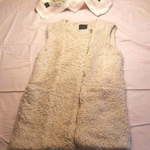 Cream furry vest
